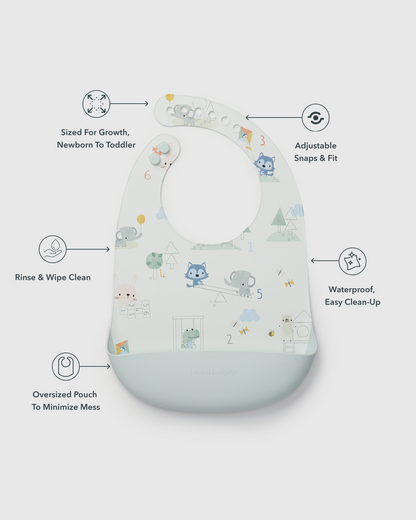 Silicone Bib Printed - Mini Mathletes