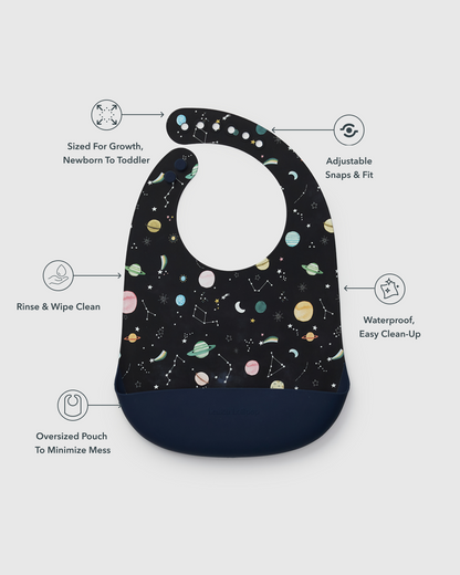 Silicone Bib Printed - Planets