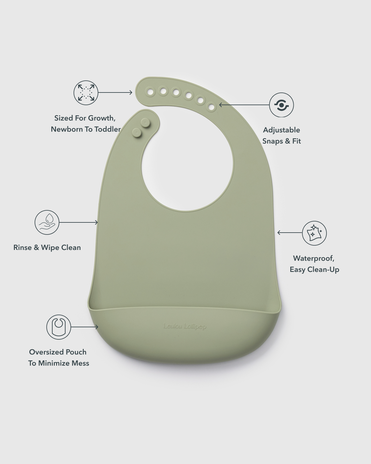 Silicone Bib - Silver Sage