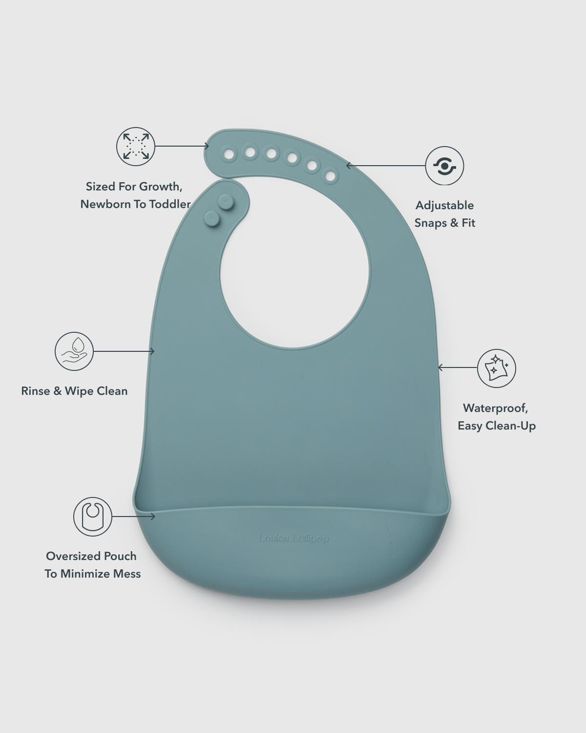 Silicone Bib - Slate