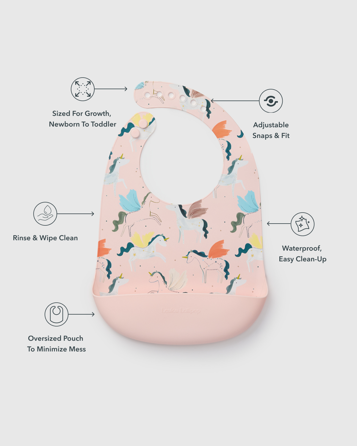 Silicone Bib Printed - Unicorn Ballet