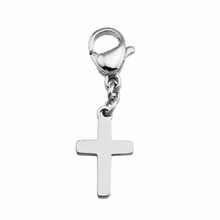 Charm CROIX Argent (Or Blanc) : Pendentif de foi minimaliste pour colliers et bracelets