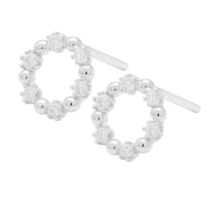 Boucles d'oreilles clous anneau en argent