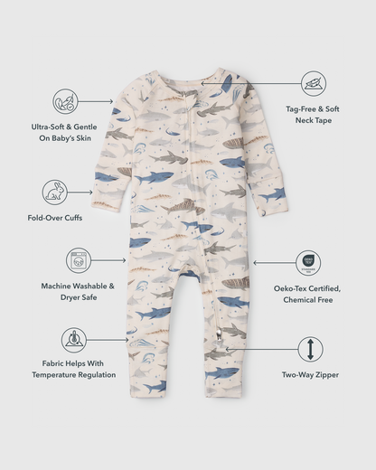Baby Sleeper TENCEL™ - Smiley Sharks