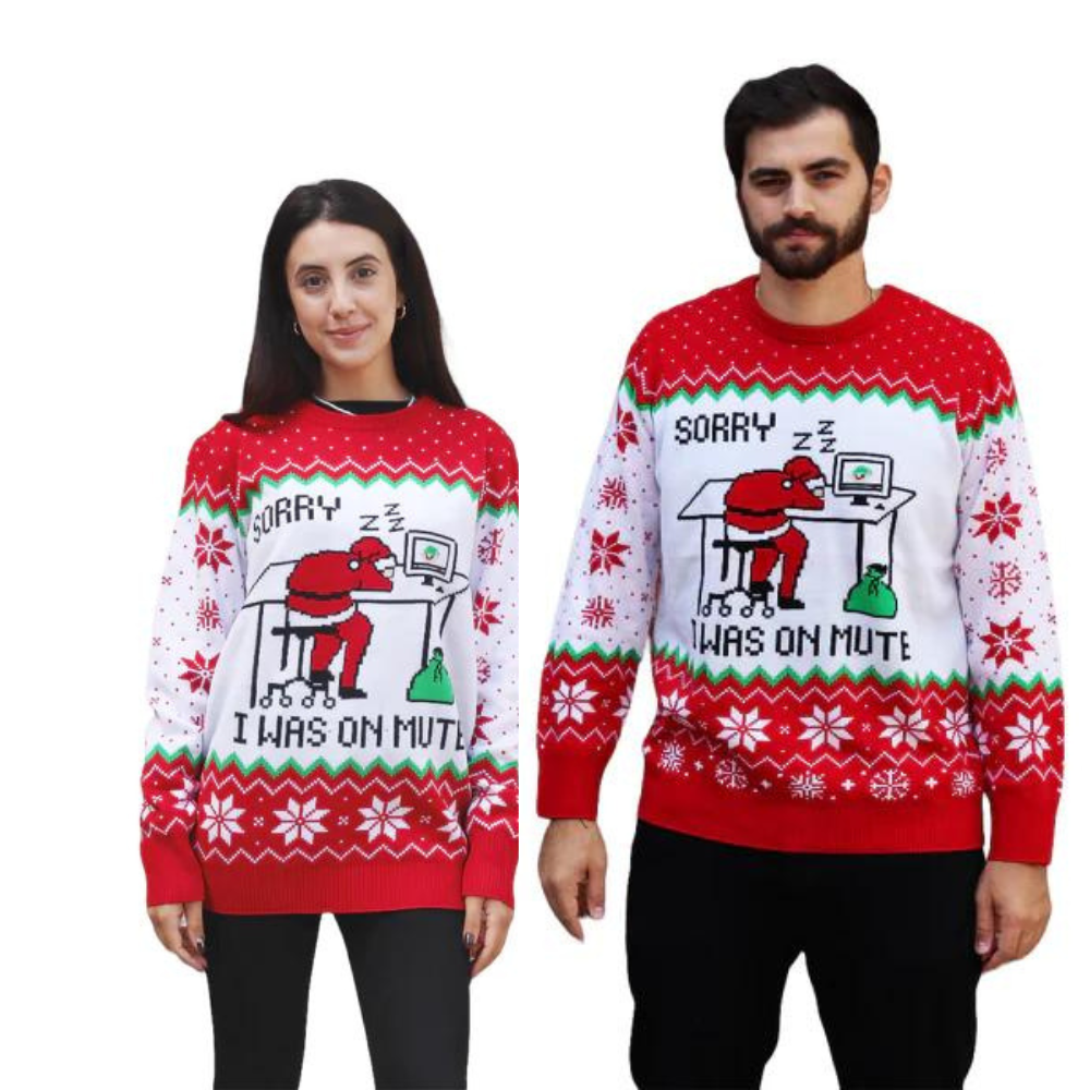 Couple - Pull Mute de Père Noël Endormi