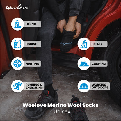 Chaussettes en laine mérinos — Paquet de 2, unisexe