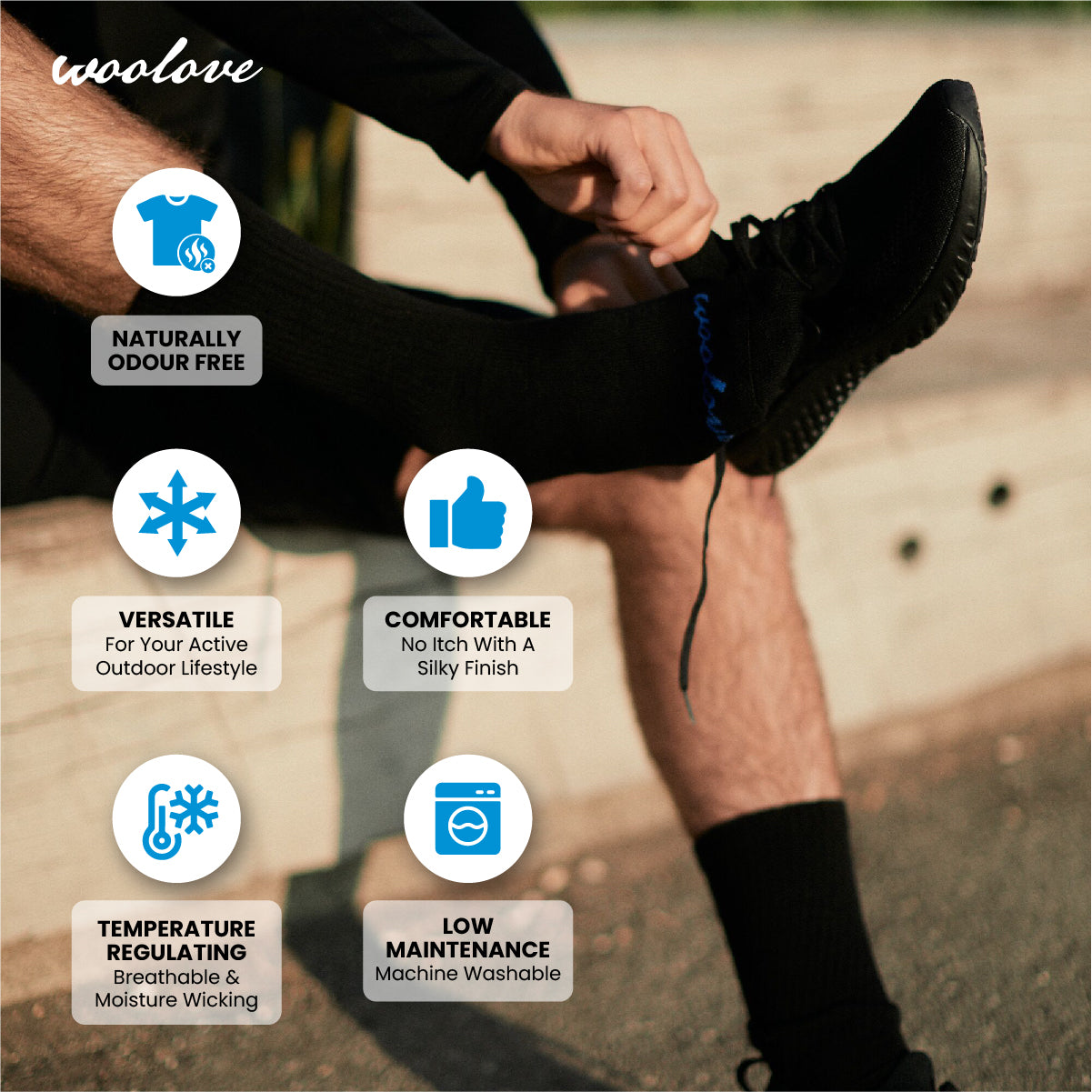Chaussettes en laine mérinos — Paquet de 2, unisexe