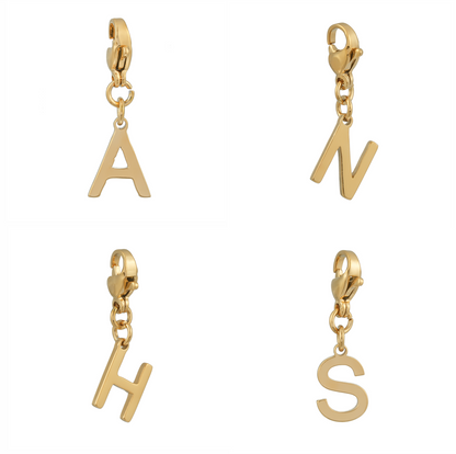 SOLID LETTER MINI CHARMS A–Z in GOLD: Dainty Initial Alphabet Pendant for Necklaces & Bracelets — $12.50