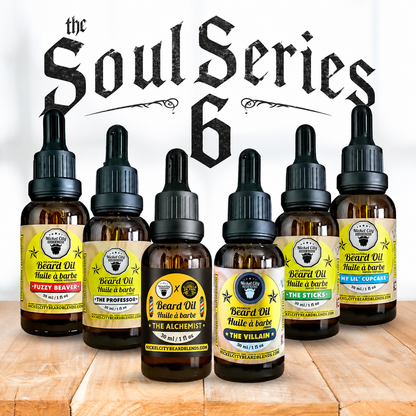 Ensemble Collector Suprême SoulSeries | 5 Huiles à Barbe + 5 Cartes Scintillantes Dorées (Édition Limitée)