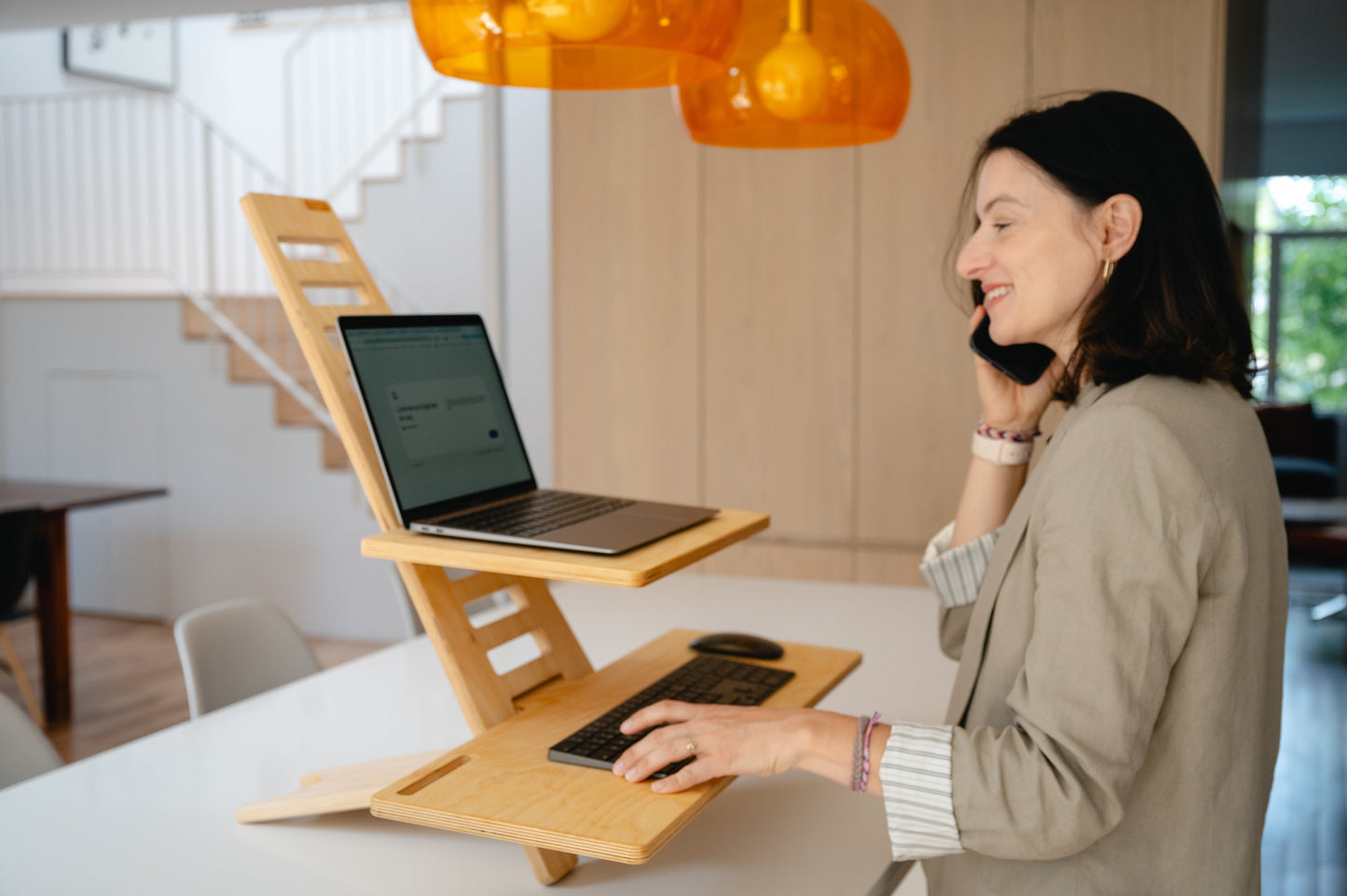 Standing Desk Workstation (Wood)
