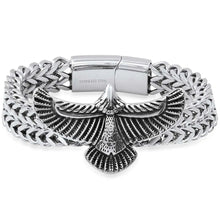 Bracelet Aigle en Chaîne Épi de Blé 2 Rangs Steeltime