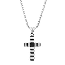 Collier avec pendentif croix rayée Steeltime