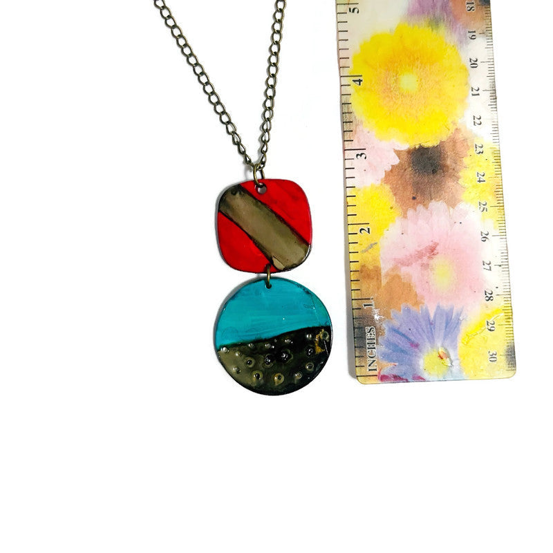 Collier pendentif géométrique tendance fait main