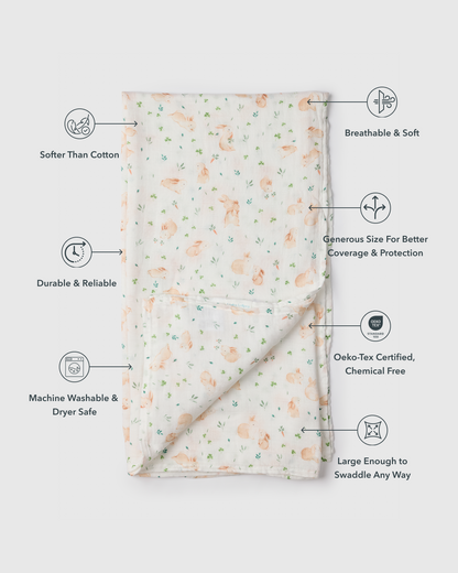 Muslin Swaddle - Bunny Meadow