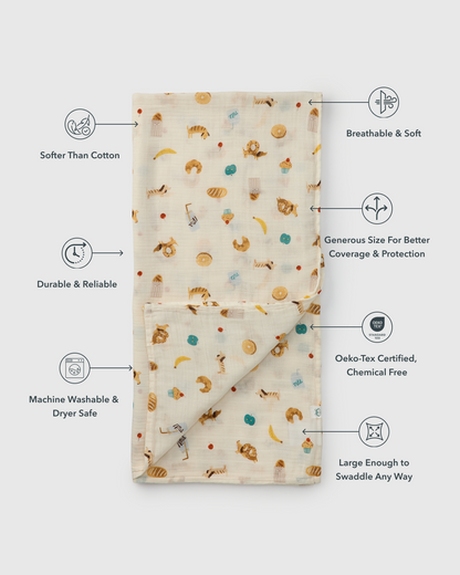Muslin Swaddle - French Breakfast