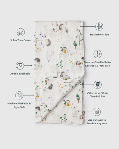 Muslin Swaddle - Hedgehogs