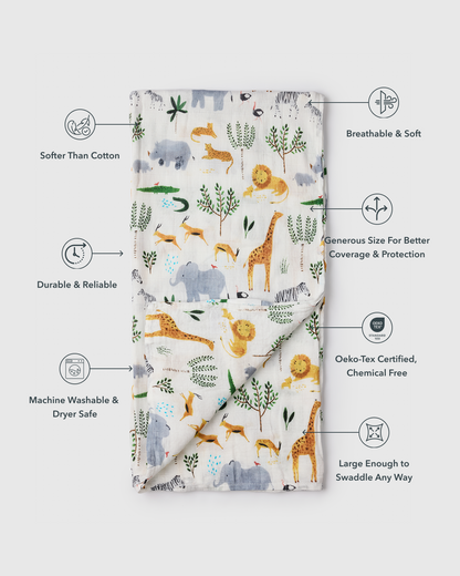 Muslin Swaddle - Safari Jungle