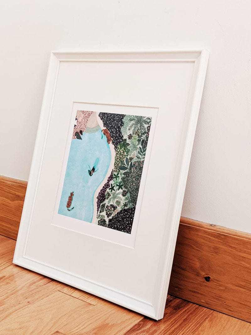 Swimming with Tigers Art Print