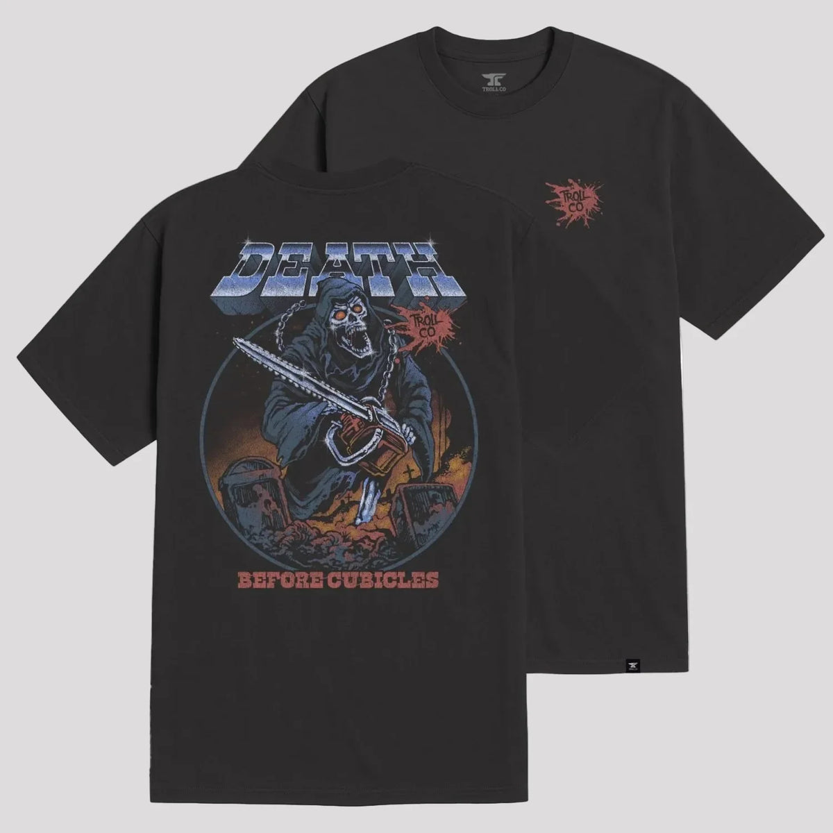 DHCM Men's Death Before Cubicles Graphic T-Shirt | Durable Workwear Tee