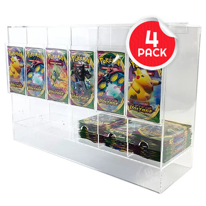 Distributeur de Présentoirs Acryliques EVORETRO 6 emplacements pour Paquets Boosters Pokémon - 4 Paquets