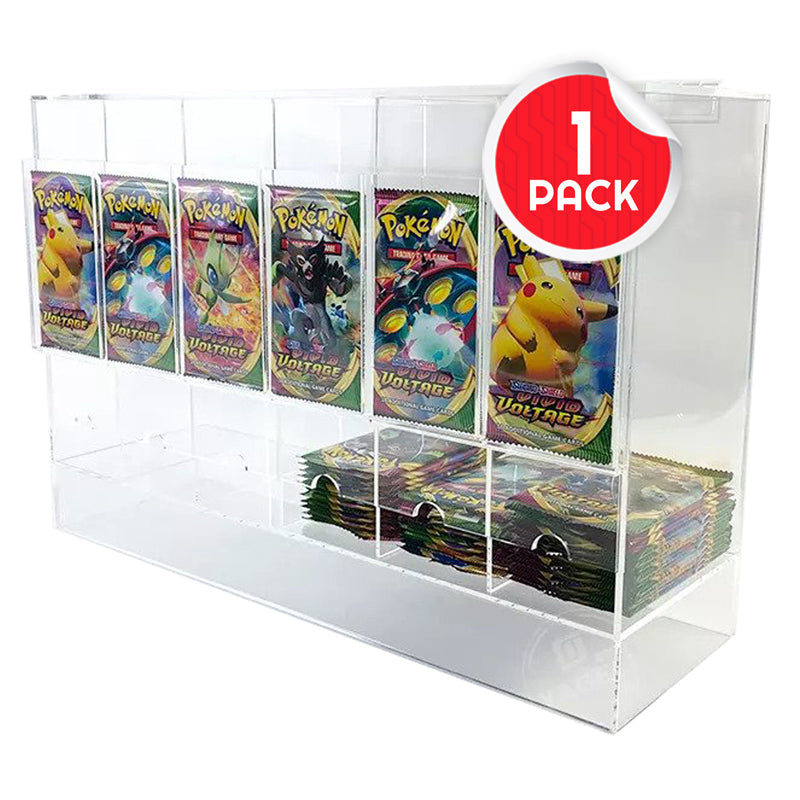 Distributeur de Présentoirs Acryliques EVORETRO 6 emplacements pour Paquets Boosters Pokémon - 4 Paquets
