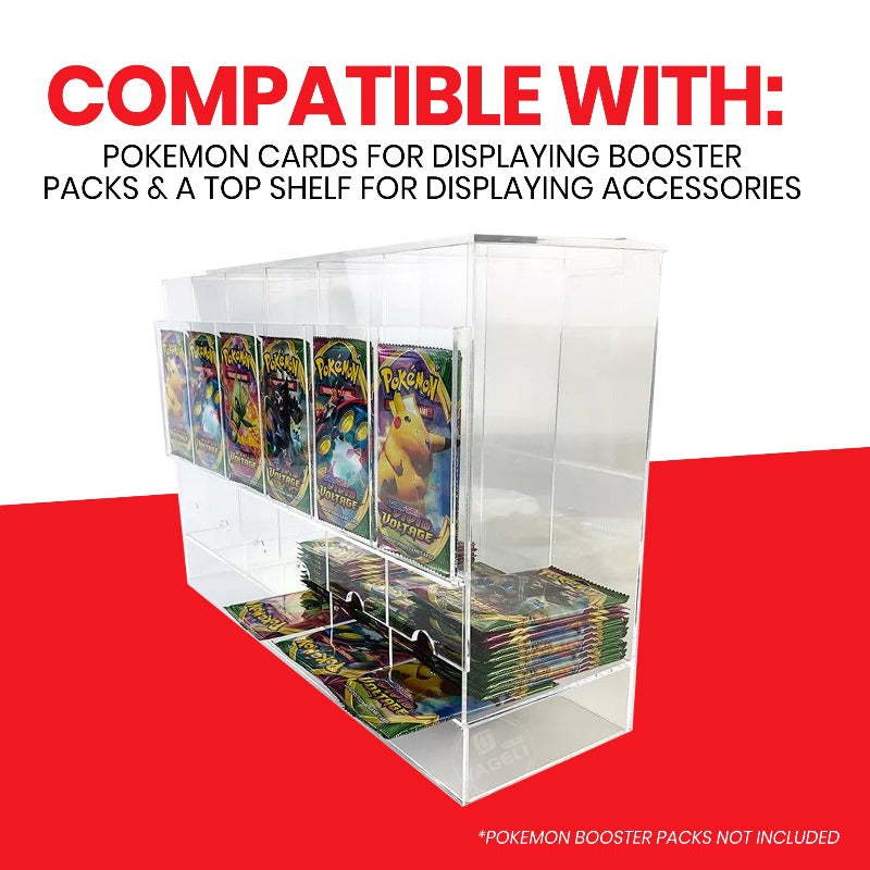 Distributeur de Présentoirs Acryliques EVORETRO 6 emplacements pour Paquets Boosters Pokémon - 4 Paquets