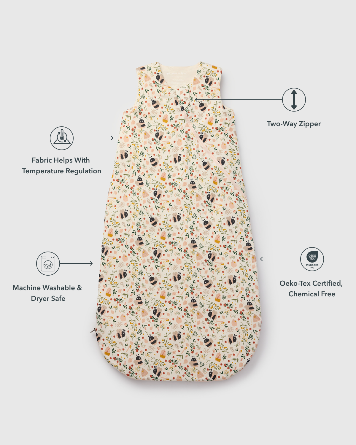 Baby Sleep Bag TENCEL™ 1.0 TOG - Bumble Bees