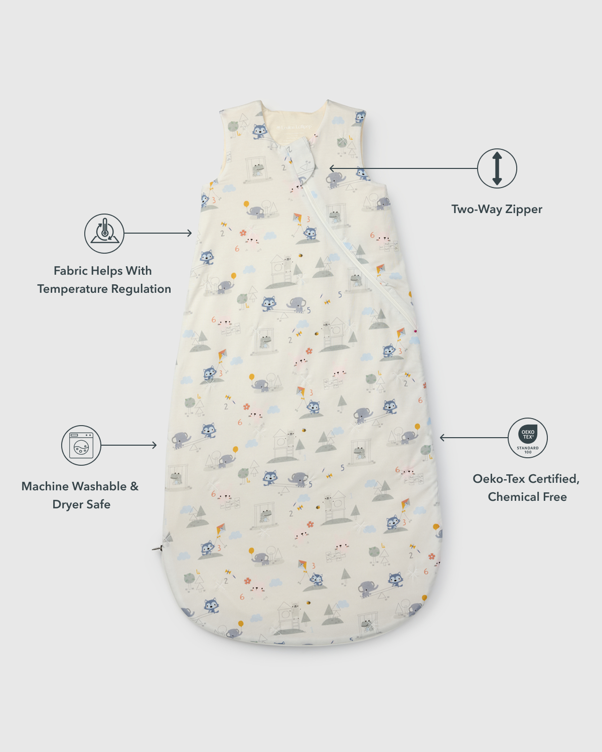 Baby Sleep Bag TENCEL™ 1.0 TOG - Mini Mathletes
