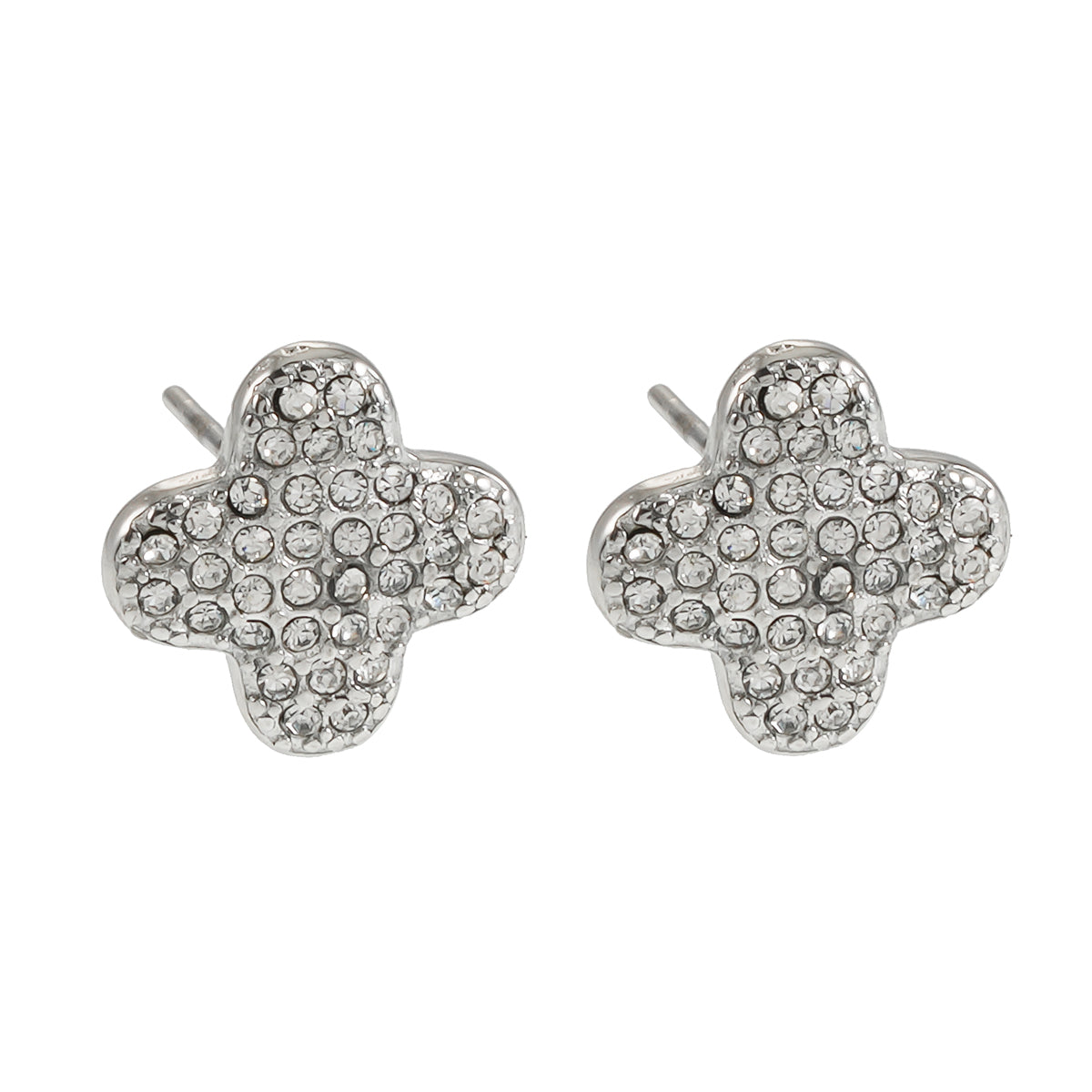 TREMBLANT Or Blanc (ton argenté) : Boucles d'oreilles clous en Zirconia Cubique (CZ) pavé éblouissantes – Un éclat élégant jour et nuit