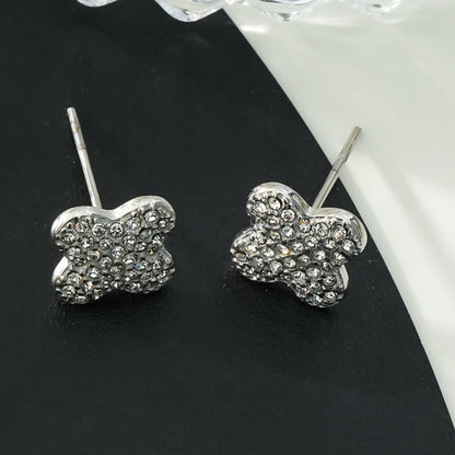 TREMBLANT Or Blanc (ton argenté) : Boucles d'oreilles clous en Zirconia Cubique (CZ) pavé éblouissantes – Un éclat élégant jour et nuit