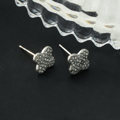 TREMBLANT Or Blanc (ton argenté) : Boucles d'oreilles clous en Zirconia Cubique (CZ) pavé éblouissantes – Un éclat élégant jour et nuit