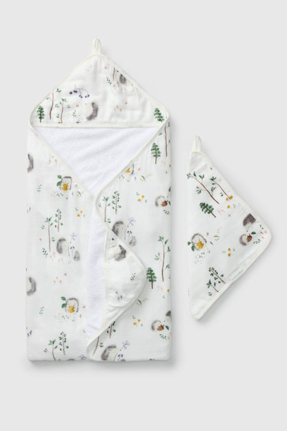 Hooded Towel Set - Hedgehogs