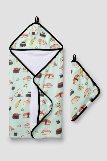 Hooded Towel Set - Sushi