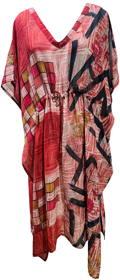 VENTE FINALE PRG5679A Kaftan long en pure soie transparente Avatar