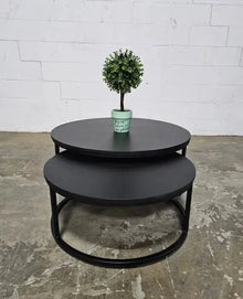 Tables à Café gigogne en bois d'Acacia (Noir)