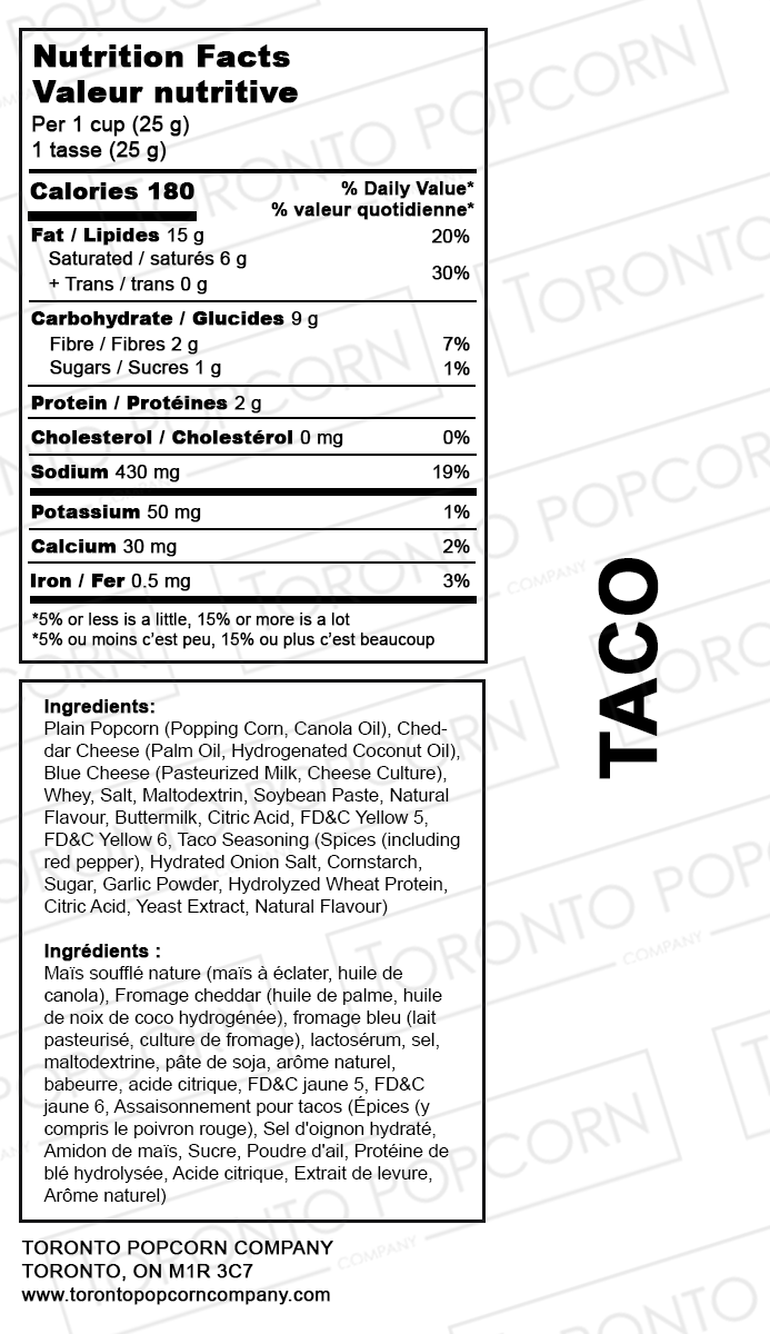 Popcorn saveur taco