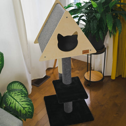 Tipi Cachette - Arbre à chat de luxe à 2 niveaux