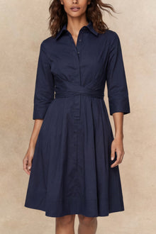 Robe-chemise évasée Tessa à nouer sur le devant