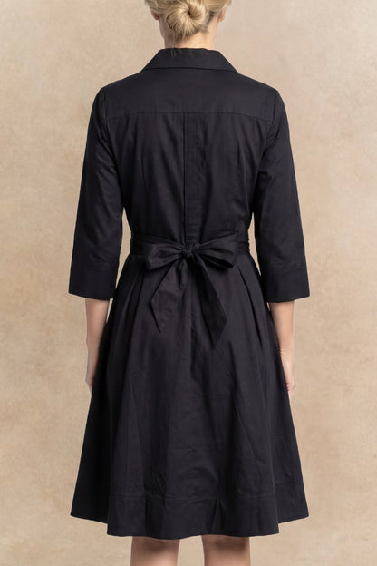 Robe-chemise évasée Tessa à nouer sur le devant