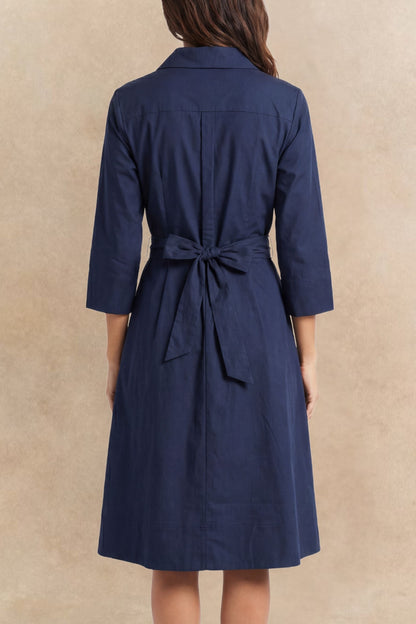 Robe-chemise évasée Tessa à nouer sur le devant