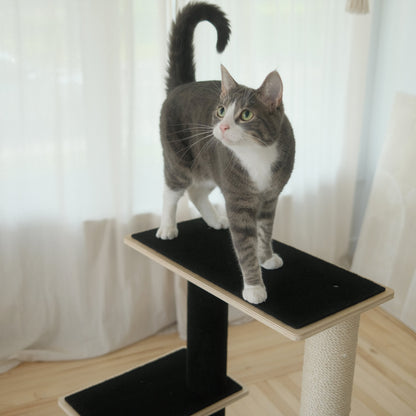 Arbre à chat moderne Noba à 2 niveaux en contreplaqué