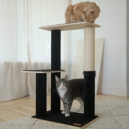 Arbre à chat moderne Noba à 2 niveaux en contreplaqué