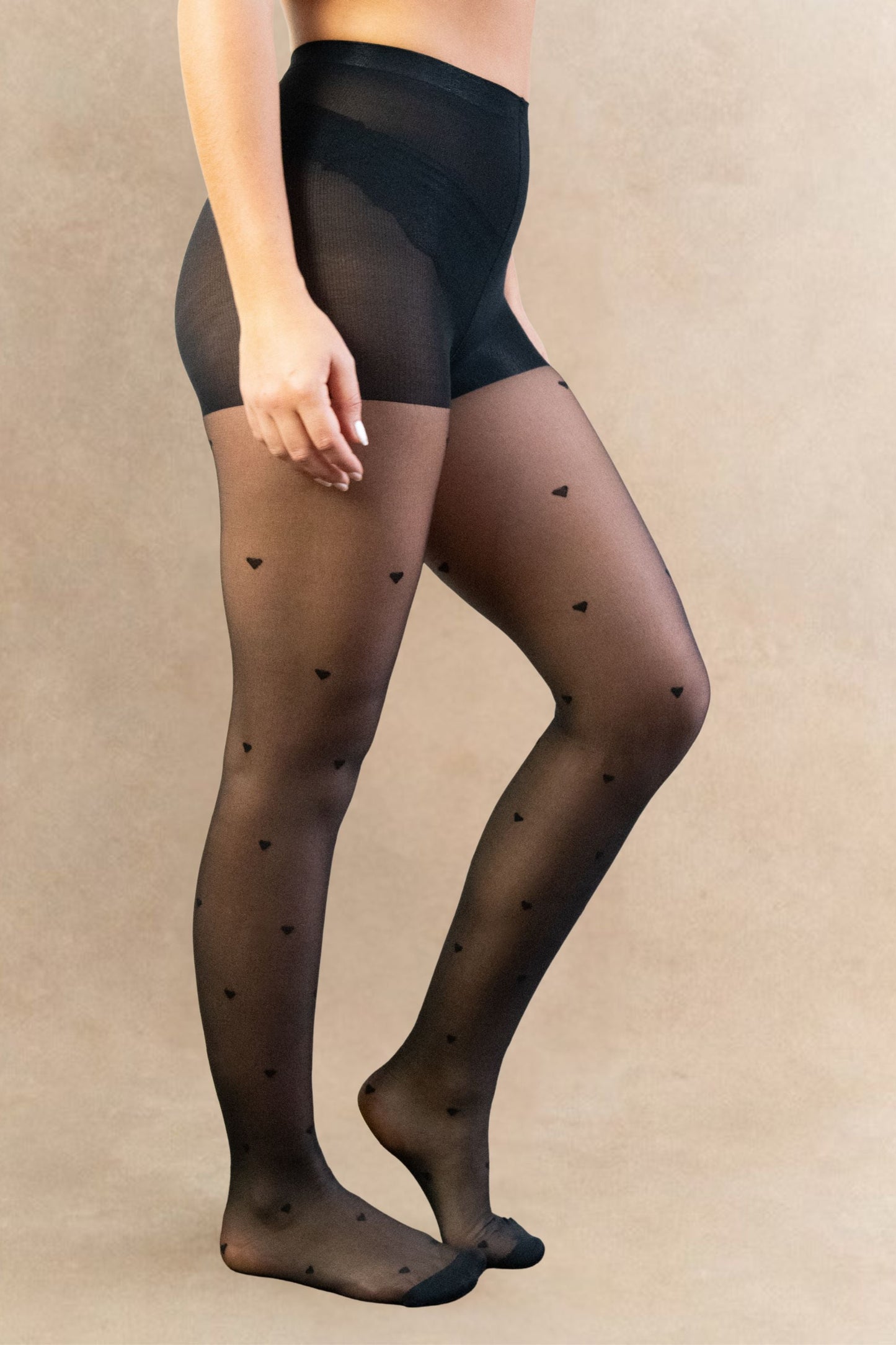 Collants Cœurs Chaussettes + Sac à Linge en Filet