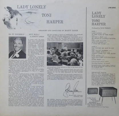 Toni Harper ‎– Lady Lonely - 1959 Mono Original