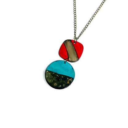 Collier pendentif géométrique tendance fait main