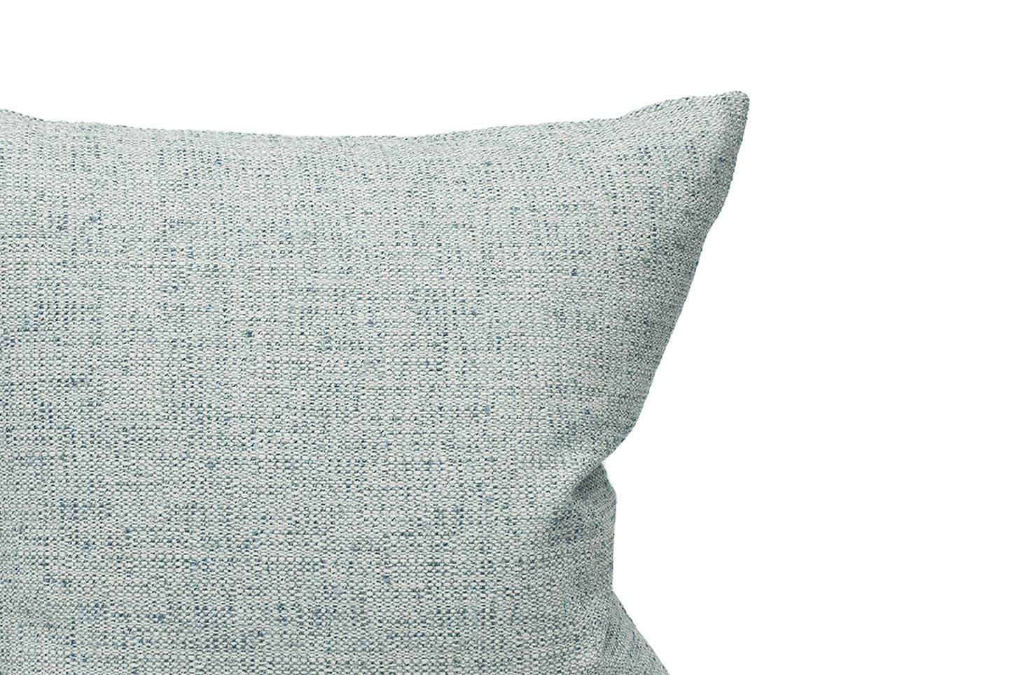 Housse de coussin en tweed couleur eau