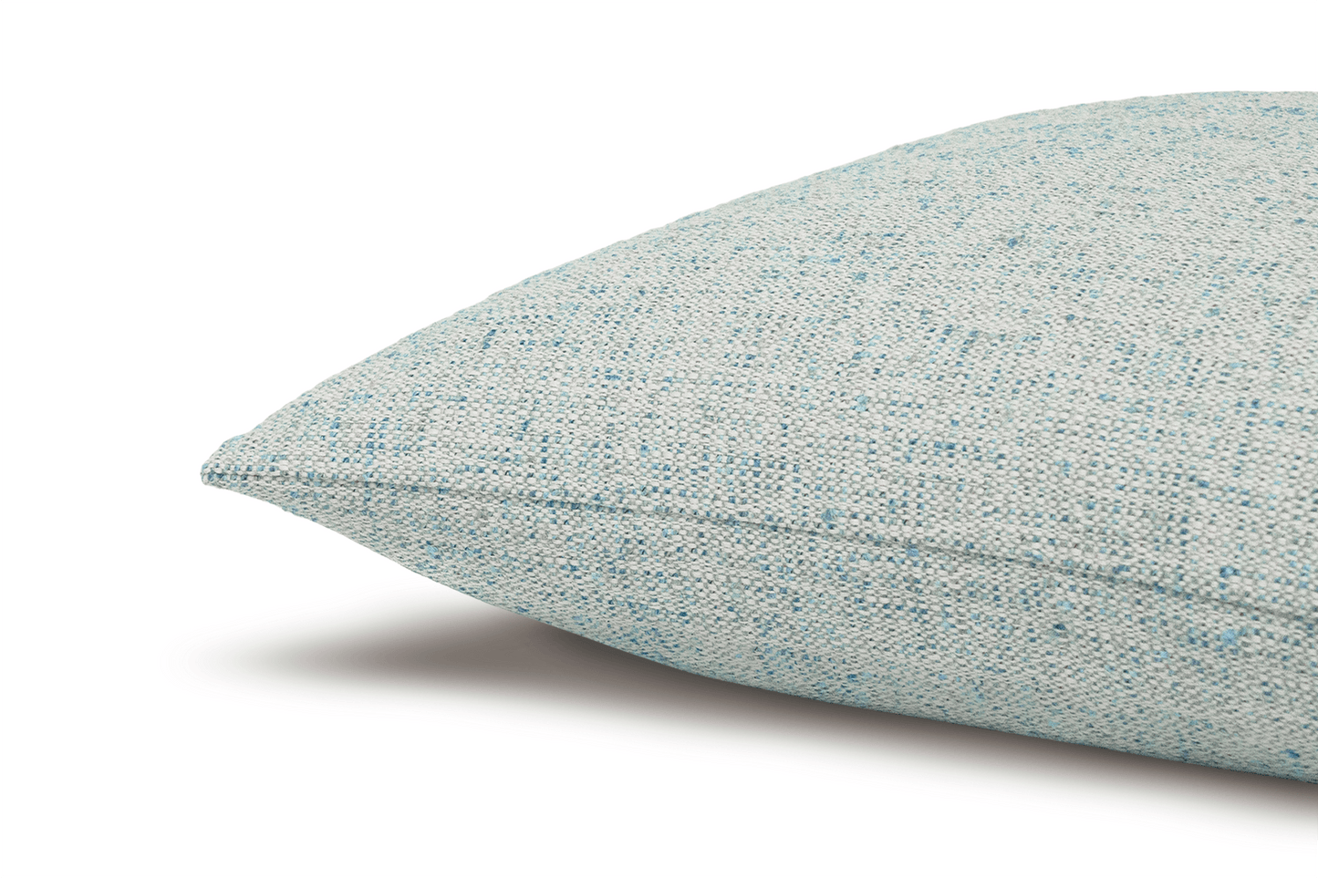 Housse de coussin en tweed couleur eau