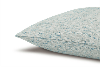 Housse de coussin en tweed couleur eau