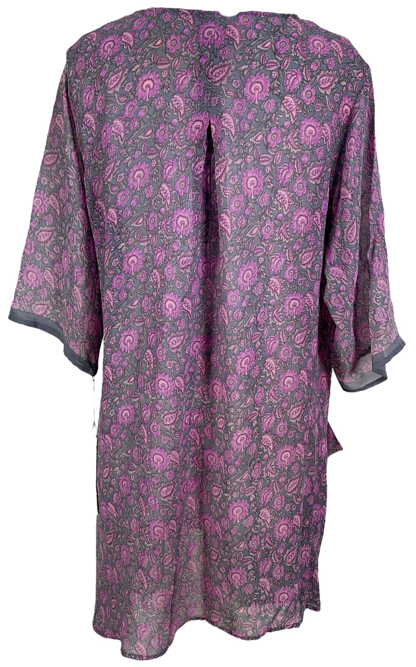 Robe Tunique PRG6037 en Pure Soie Transparente avec Poches Appliquées Avatar