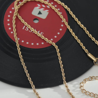 ULYANA: Collier chaîne corde doré - 24 pouces